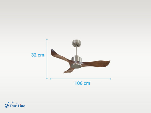 Ventilador de techo Reversible Termostato Wifi Motor DC Techos Inclinados Mando a Distancia Adaptador 2/3 Aspas Hypersilence Memoria 5