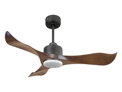 Ventilador de techo Reversible Termostato Dimable Wifi Motor DC Techos Inclinados Mando a Distancia Luz tres tonos Adaptador 2/3 Aspas Hypersilence Memoria 1