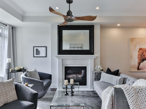 Ventilador de techo Reversible Termostato Wifi Motor DC Techos Inclinados Mando a Distancia Adaptador 2/3 Aspas Hypersilence Memoria 6