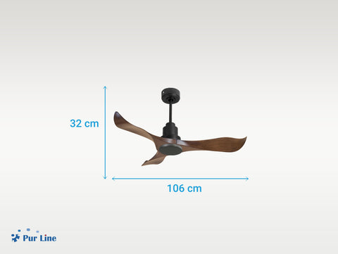 Ventilador de techo Reversible Termostato Wifi Motor DC Techos Inclinados Mando a Distancia Adaptador 2/3 Aspas Hypersilence Memoria 7