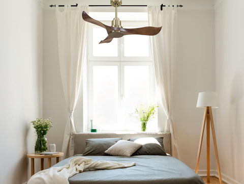 Ventilador de techo Reversible Termostato Wifi Motor DC Techos Inclinados Mando a Distancia Adaptador 2/3 Aspas Hypersilence Memoria 5