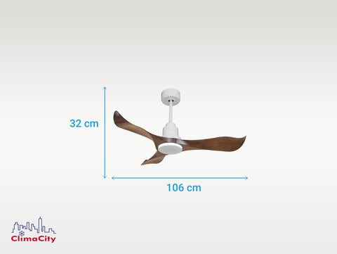 Ventilador de techo Reversible Termostato Wifi Motor DC Techos Inclinados Mando a Distancia Adaptador 2/3 Aspas Hypersilence Memoria 4