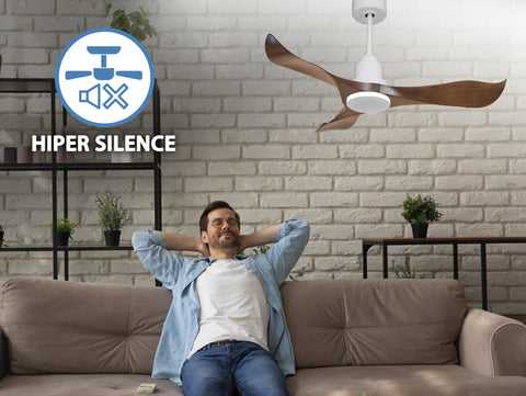 Ventilador de techo Reversible Termostato Wifi Motor DC Techos Inclinados Mando a Distancia Adaptador 2/3 Aspas Hypersilence Memoria 6