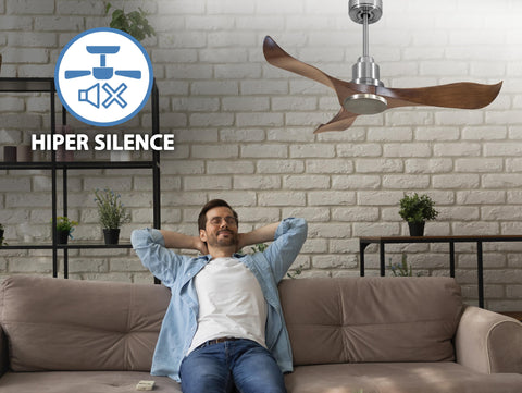 Ventilador de techo Reversible Termostato Wifi Motor DC Techos Inclinados Mando a Distancia Adaptador 2/3 Aspas Hypersilence Memoria 4