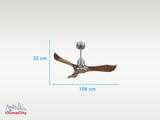 Ventilador de techo Reversible Termostato Wifi Motor DC Techos Inclinados Mando a Distancia Adaptador 2/3 Aspas Hypersilence Memoria 7