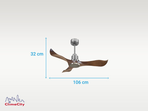 Ventilador de techo Reversible Termostato Wifi Motor DC Techos Inclinados Mando a Distancia Adaptador 2/3 Aspas Hypersilence Memoria 7