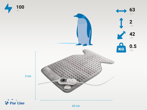 Almohadilla eléctrica - Warmer Pad Back Purline | 100W | Gris | Acolchada | Lana Sintética