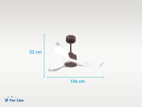 Ventilador de techo Reversible Termostato Wifi Motor DC Techos Inclinados Mando a Distancia Adaptador 2/3 Aspas Hypersilence Memoria 3