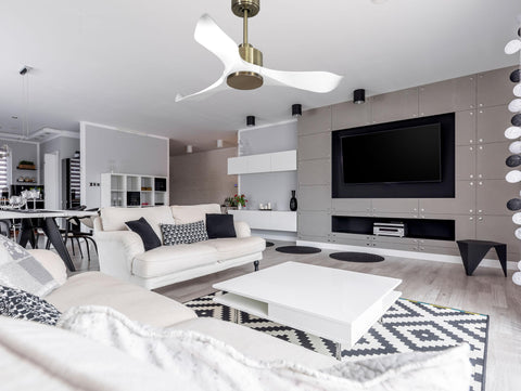 Ventilador de techo Reversible Termostato Wifi Motor DC Techos Inclinados Mando a Distancia Adaptador 2/3 Aspas Hypersilence Memoria 5