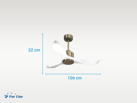 Ventilador de techo Reversible Termostato Wifi Motor DC Techos Inclinados Mando a Distancia Adaptador 2/3 Aspas Hypersilence Memoria 6