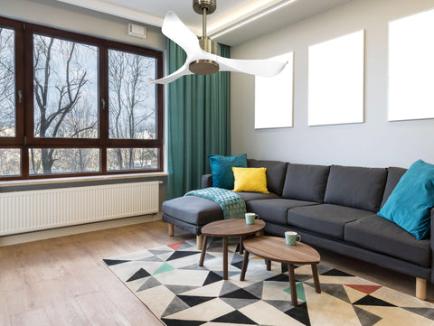 Ventilador de techo Reversible Termostato Wifi Motor DC Techos Inclinados Mando a Distancia Adaptador 2/3 Aspas Hypersilence Memoria 7