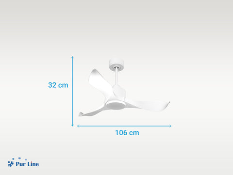 Ventilador de techo Reversible Termostato Wifi Motor DC Techos Inclinados Mando a Distancia Adaptador 2/3 Aspas Hypersilence Memoria 4