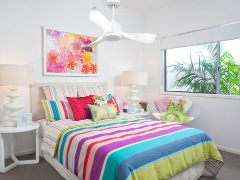 Ventilador de techo Reversible Termostato Wifi Motor DC Techos Inclinados Mando a Distancia Adaptador 2/3 Aspas Hypersilence Memoria 7