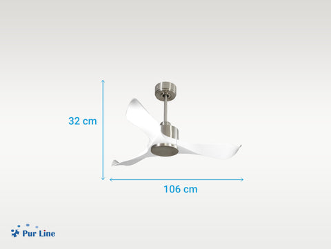 Ventilador de techo Reversible Termostato Wifi Motor DC Techos Inclinados Mando a Distancia Adaptador 2/3 Aspas Hypersilence Memoria 5