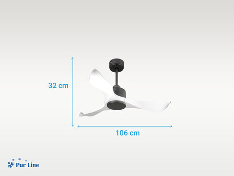 Ventilador de techo Reversible Termostato Wifi Motor DC Techos Inclinados Mando a Distancia Adaptador 2/3 Aspas Hypersilence Memoria 2