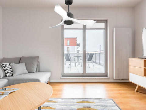 Ventilador de techo Reversible Termostato Wifi Motor DC Techos Inclinados Mando a Distancia Adaptador 2/3 Aspas Hypersilence Memoria 4