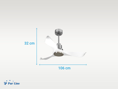 Ventilador de techo Reversible Termostato Wifi Motor DC Techos Inclinados Mando a Distancia Adaptador 2/3 Aspas Hypersilence Memoria 7