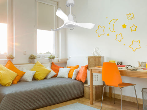 Ventilador de techo Reversible Termostato Wifi Motor DC Techos Inclinados Mando a Distancia Adaptador 2/3 Aspas Hypersilence Memoria 2