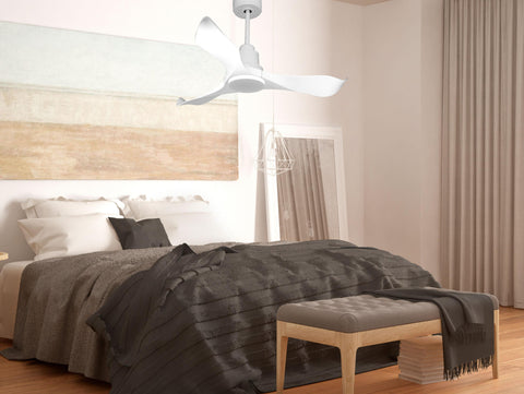 Ventilador de techo Reversible Termostato Wifi Motor DC Techos Inclinados Mando a Distancia Adaptador 2/3 Aspas Hypersilence Memoria 6