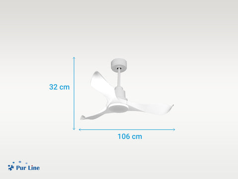 Ventilador de techo Reversible Termostato Wifi Motor DC Techos Inclinados Mando a Distancia Adaptador 2/3 Aspas Hypersilence Memoria 7