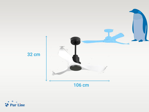 Ventilador de techo Reversible Termostato Wifi Motor DC Techos Inclinados Mando a Distancia Adaptador 2/3 Aspas Hypersilence Memoria 4