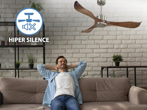 Ventilador de techo Reversible Termostato Wifi Motor DC Techos Inclinados Mando a Distancia Adaptador 2/3 Aspas Hypersilence Memoria 2