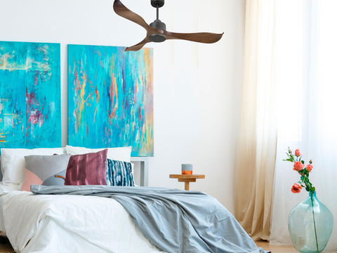 Ventilador de techo Reversible Termostato Wifi Motor DC Techos Inclinados Mando a Distancia Adaptador 2/3 Aspas Hypersilence Memoria 7