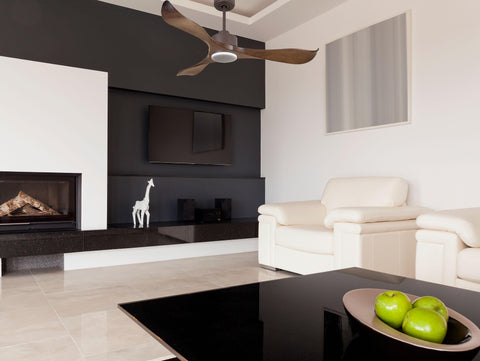 Ventilador de techo Reversible Termostato Dimable Wifi Motor DC Techos Inclinados Mando a Distancia Luz tres tonos Adaptador 2/3 Aspas Hypersilence Memoria 3