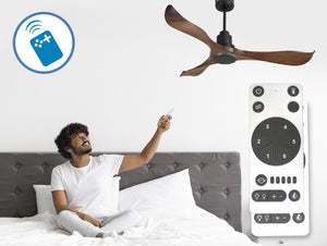 Ventilador de techo Reversible Termostato Wifi Motor DC Techos Inclinados Mando a Distancia Adaptador 2/3 Aspas Hypersilence Memoria 3