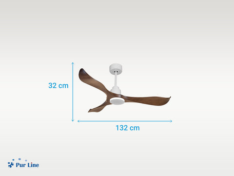 Ventilador de techo Reversible Termostato Wifi Motor DC Techos Inclinados Mando a Distancia Adaptador 2/3 Aspas Hypersilence Memoria 5