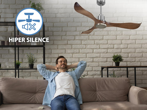 Ventilador de techo Reversible Termostato Wifi Motor DC Techos Inclinados Mando a Distancia Adaptador 2/3 Aspas Hypersilence Memoria 5