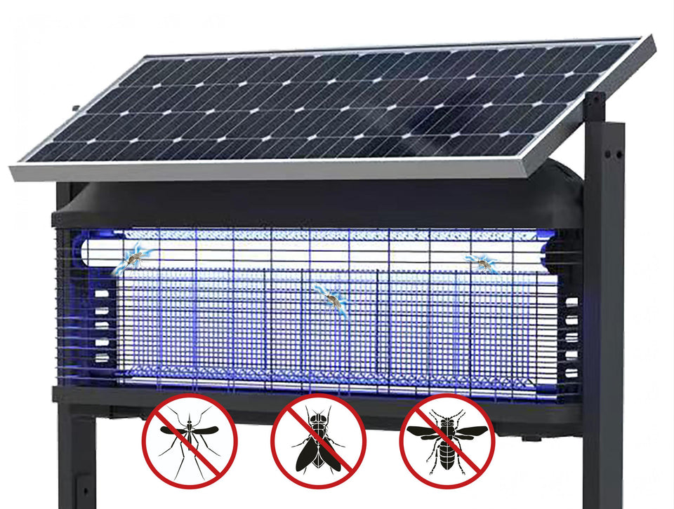 Matainsectos para exterior con panel solar y batería
