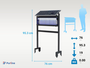 Matainsectos para exterior con panel solar y batería